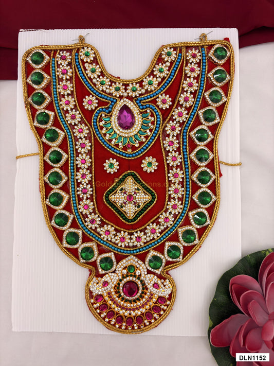 deity chest long haram full product view with gold plating for idol alankaram