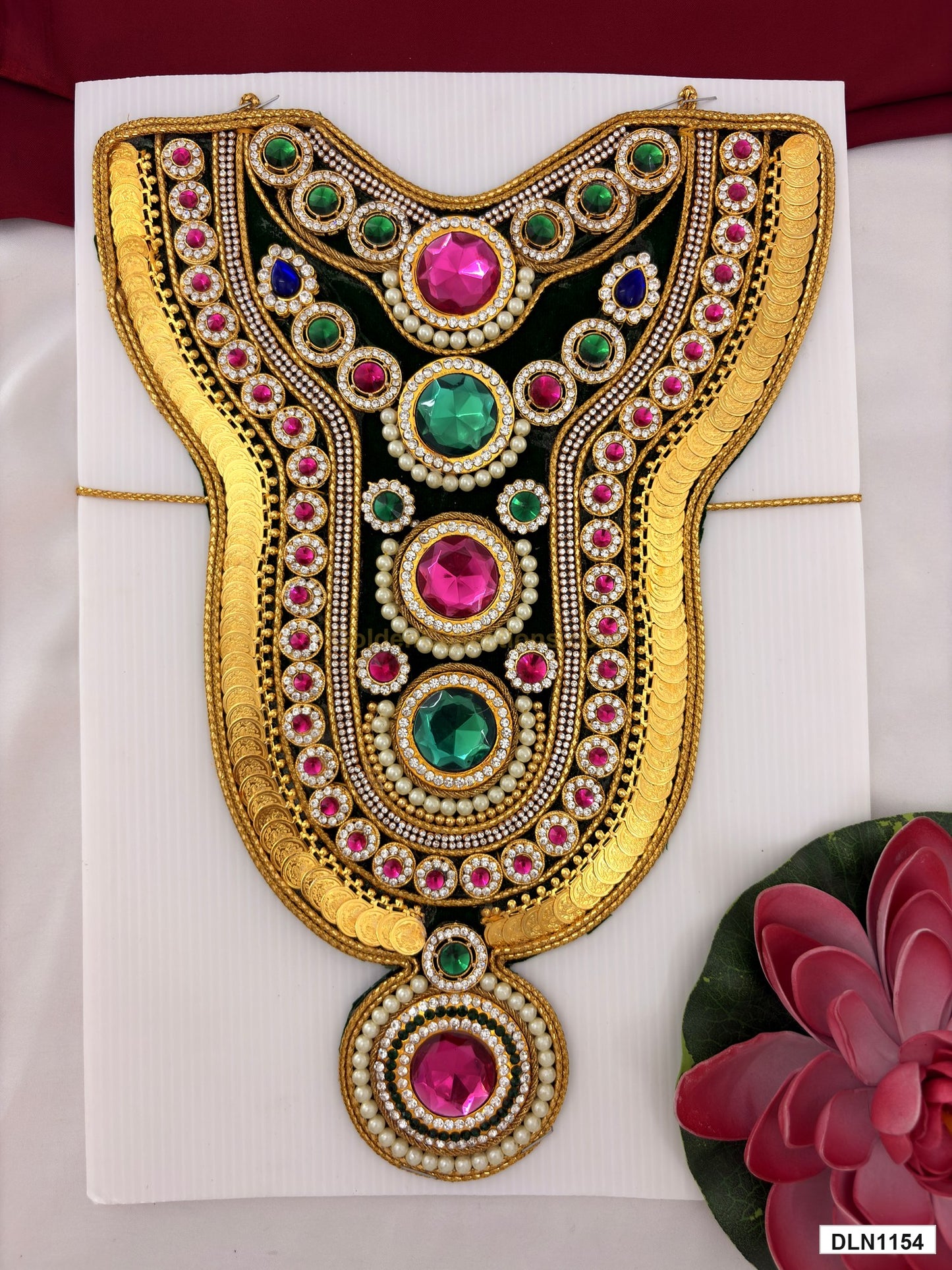 deity chest long haram full product view with gold plating for idol alankaram