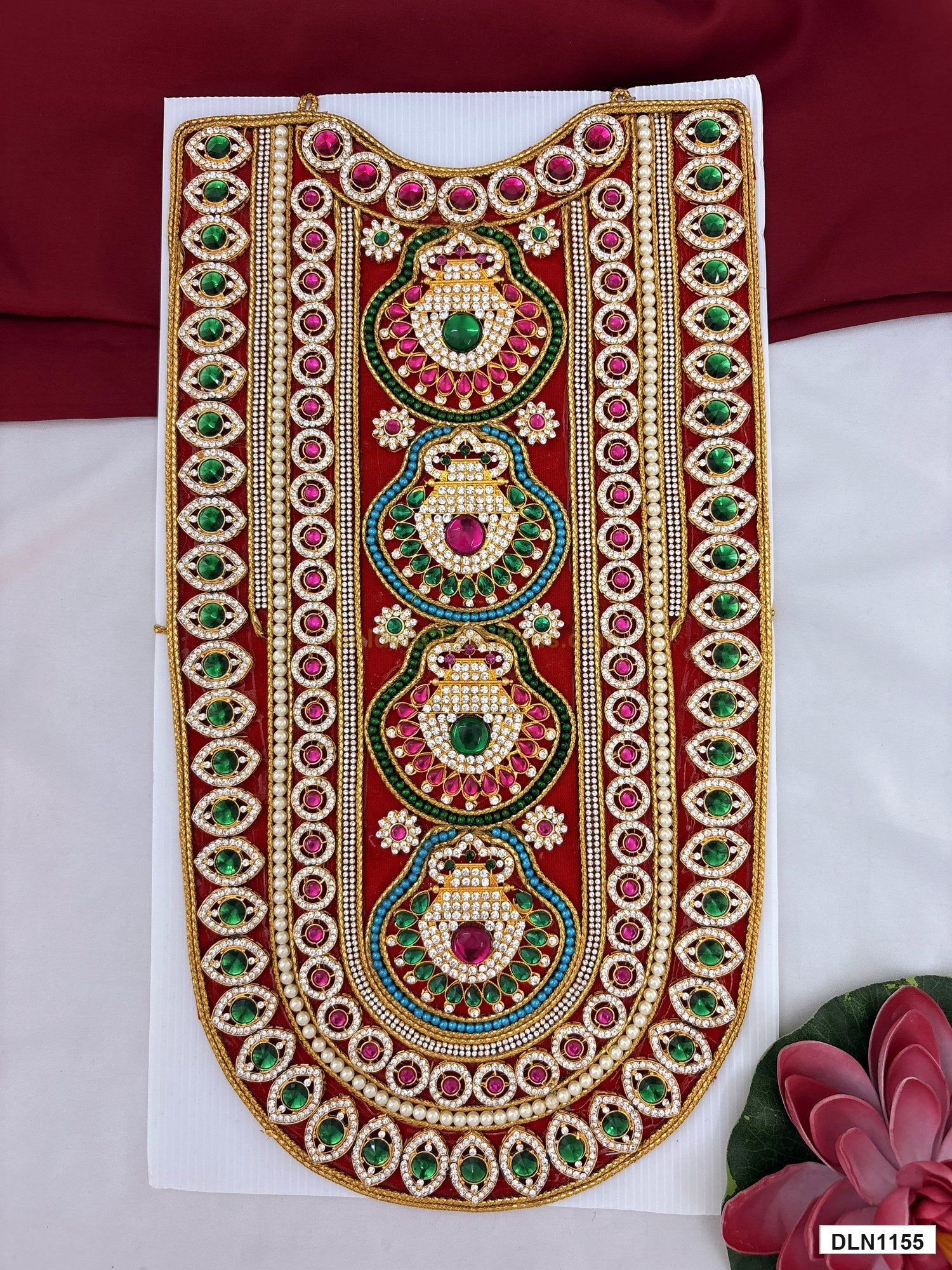 deity chest long haram full product view with gold plating for idol alankaram
