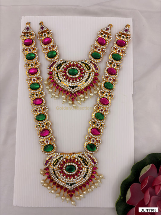deity chest long haram full product view with gold plating for idol alankaram
