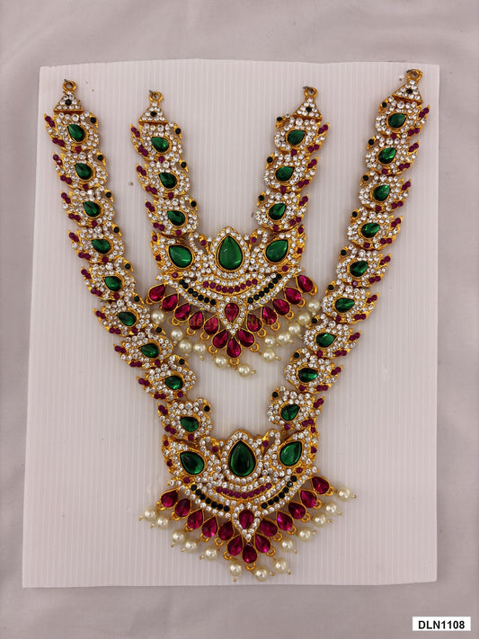 deity chest long haram full product view with gold plating for idol alankaram