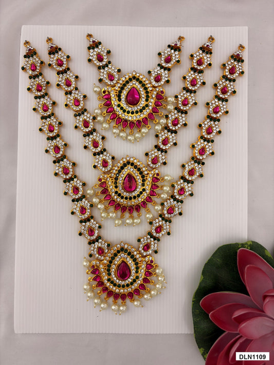 deity chest long haram full product view with gold plating for idol alankaram