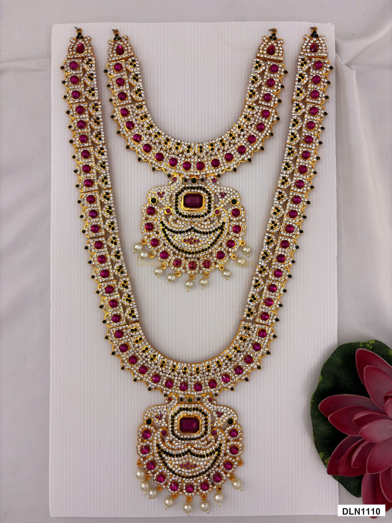 deity chest long haram full product view with gold plating for idol alankaram
