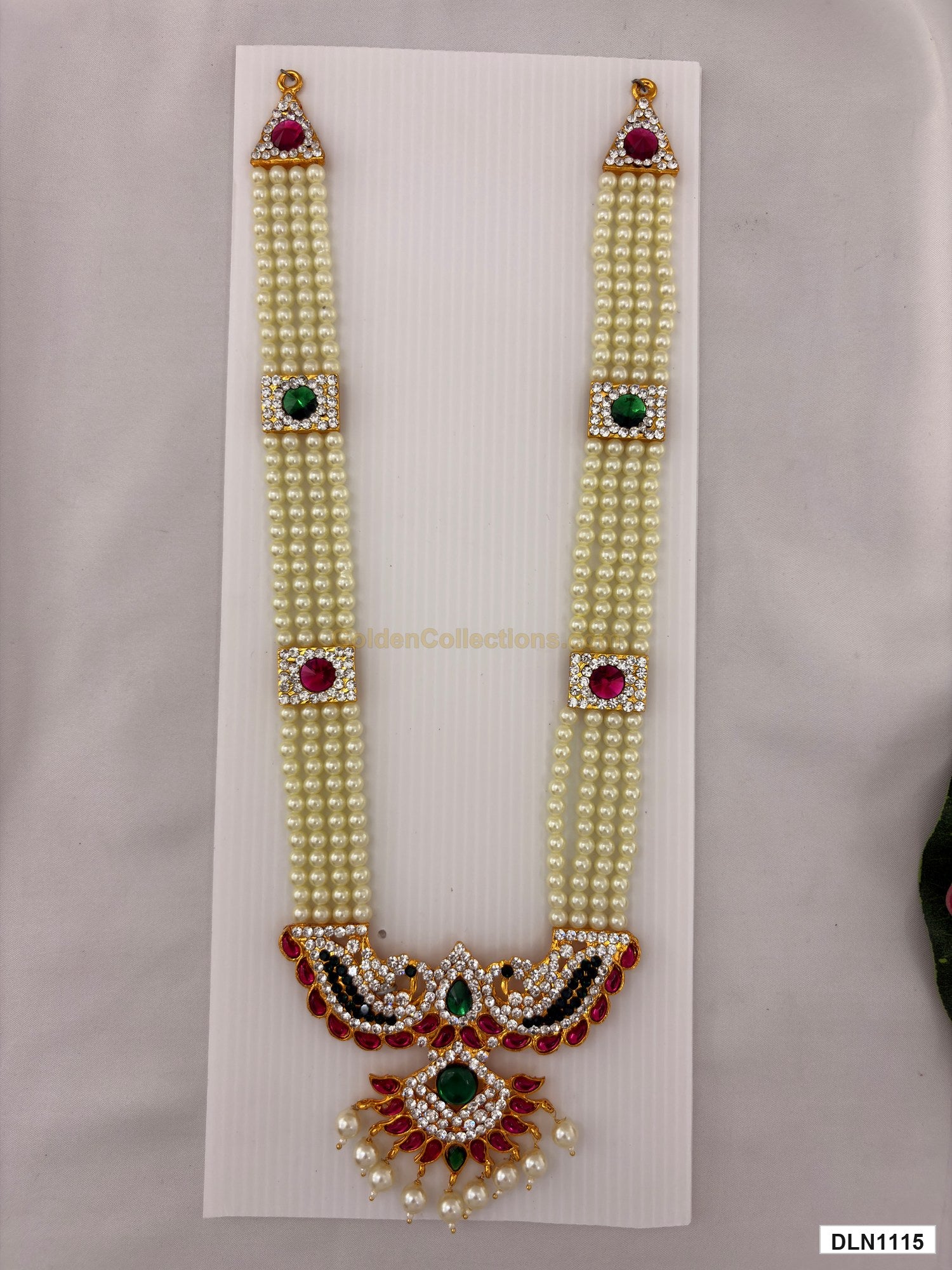 deity chest long haram full product view with gold plating for idol alankaram