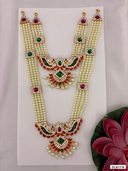 deity chest long haram full product view with gold plating for idol alankaram