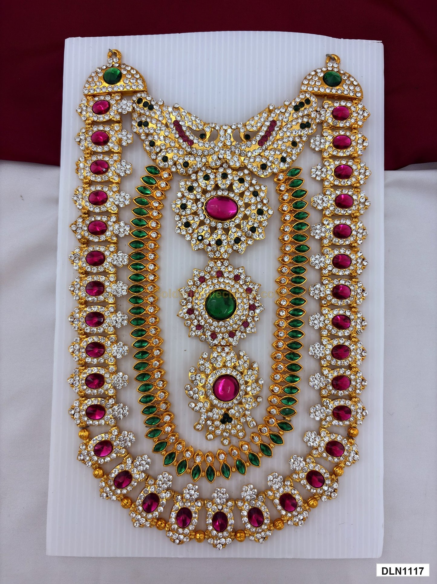 deity chest long haram full product view with gold plating for idol alankaram
