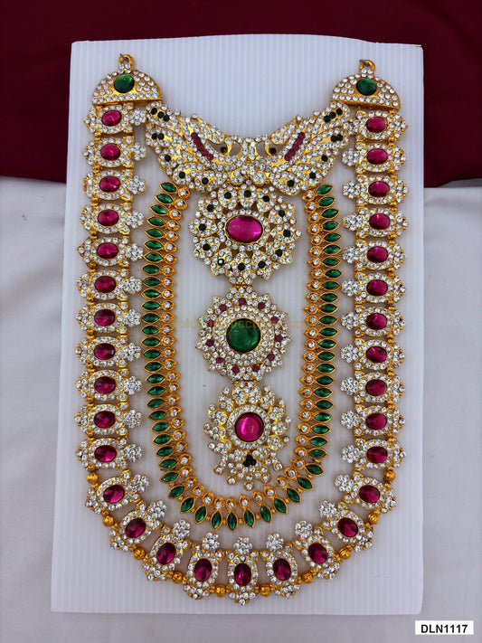 deity chest long haram full product view with gold plating for idol alankaram