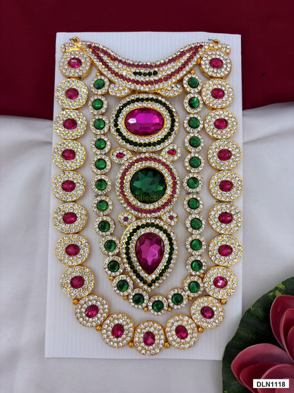 deity chest long haram full product view with gold plating for idol alankaram