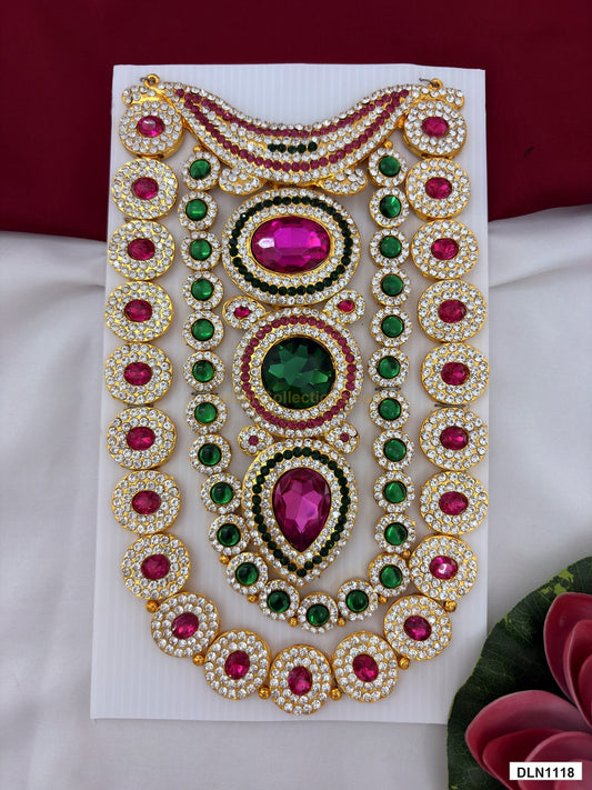 deity chest long haram full product view with gold plating for idol alankaram