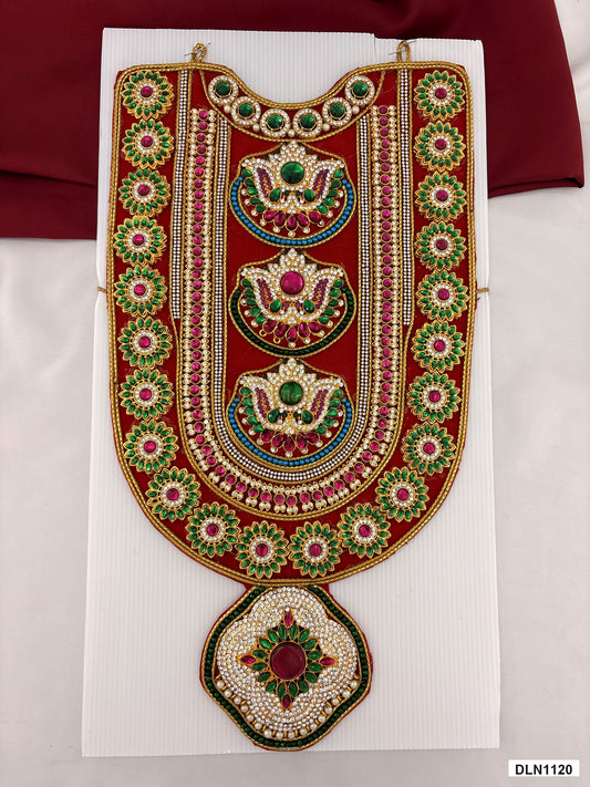 deity chest long haram full product view with gold plating for idol alankaram