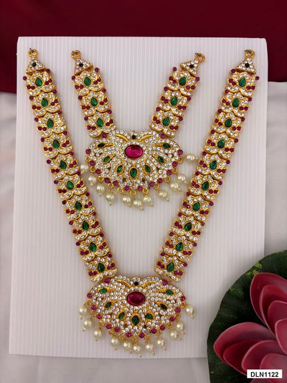 deity chest long haram full product view with gold plating for idol alankaram