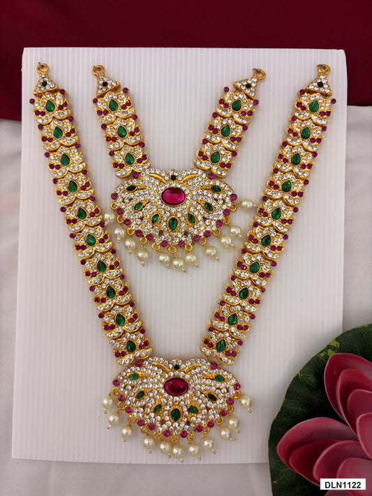deity chest long haram full product view with gold plating for idol alankaram