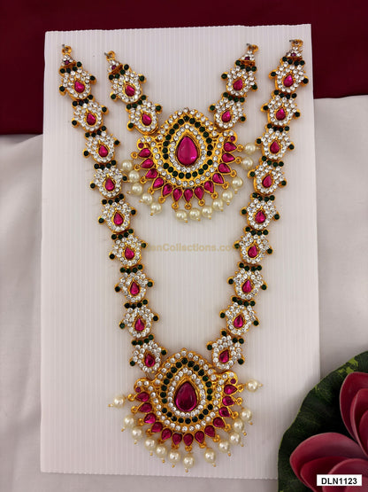 deity chest long haram full product view with gold plating for idol alankaram