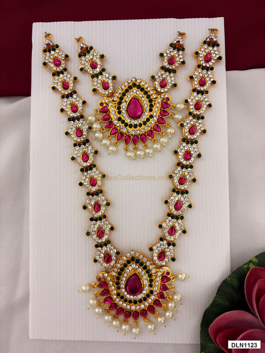 deity chest long haram full product view with gold plating for idol alankaram