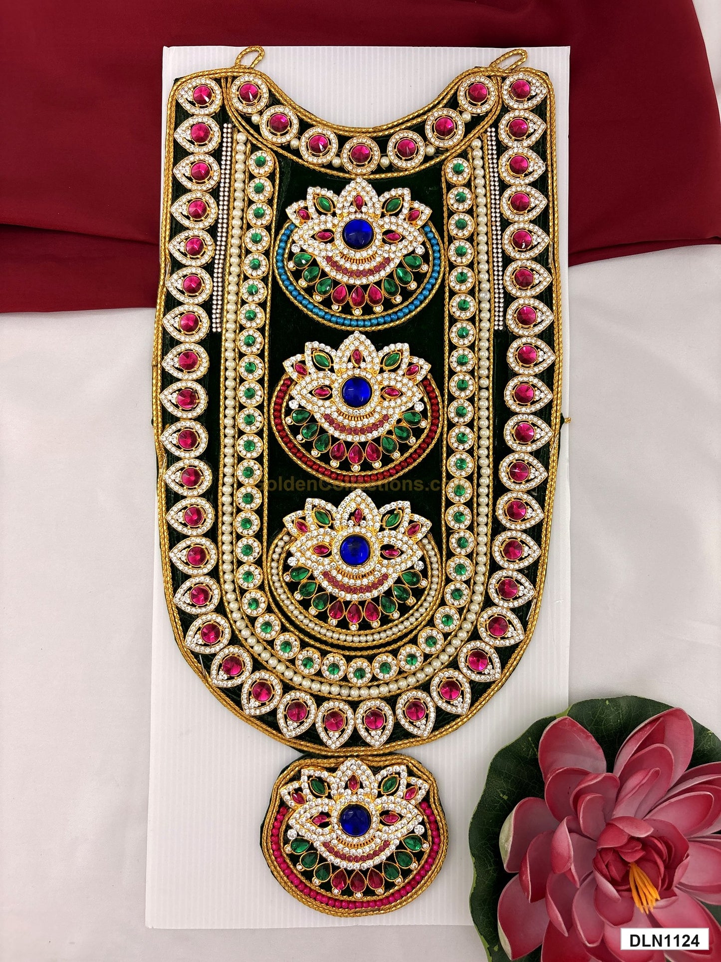 deity chest long haram full product view with gold plating for idol alankaram