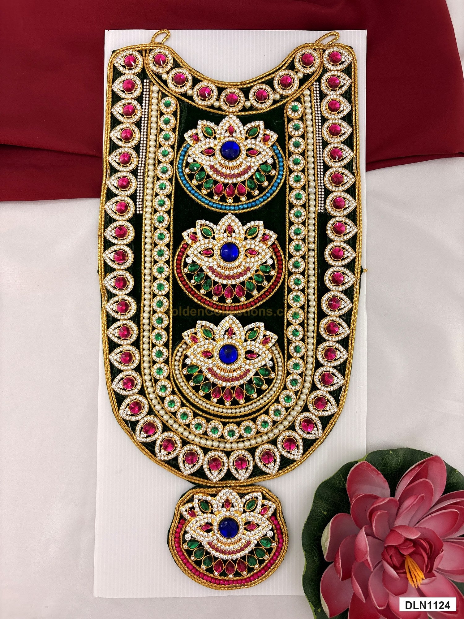 deity chest long haram full product view with gold plating for idol alankaram
