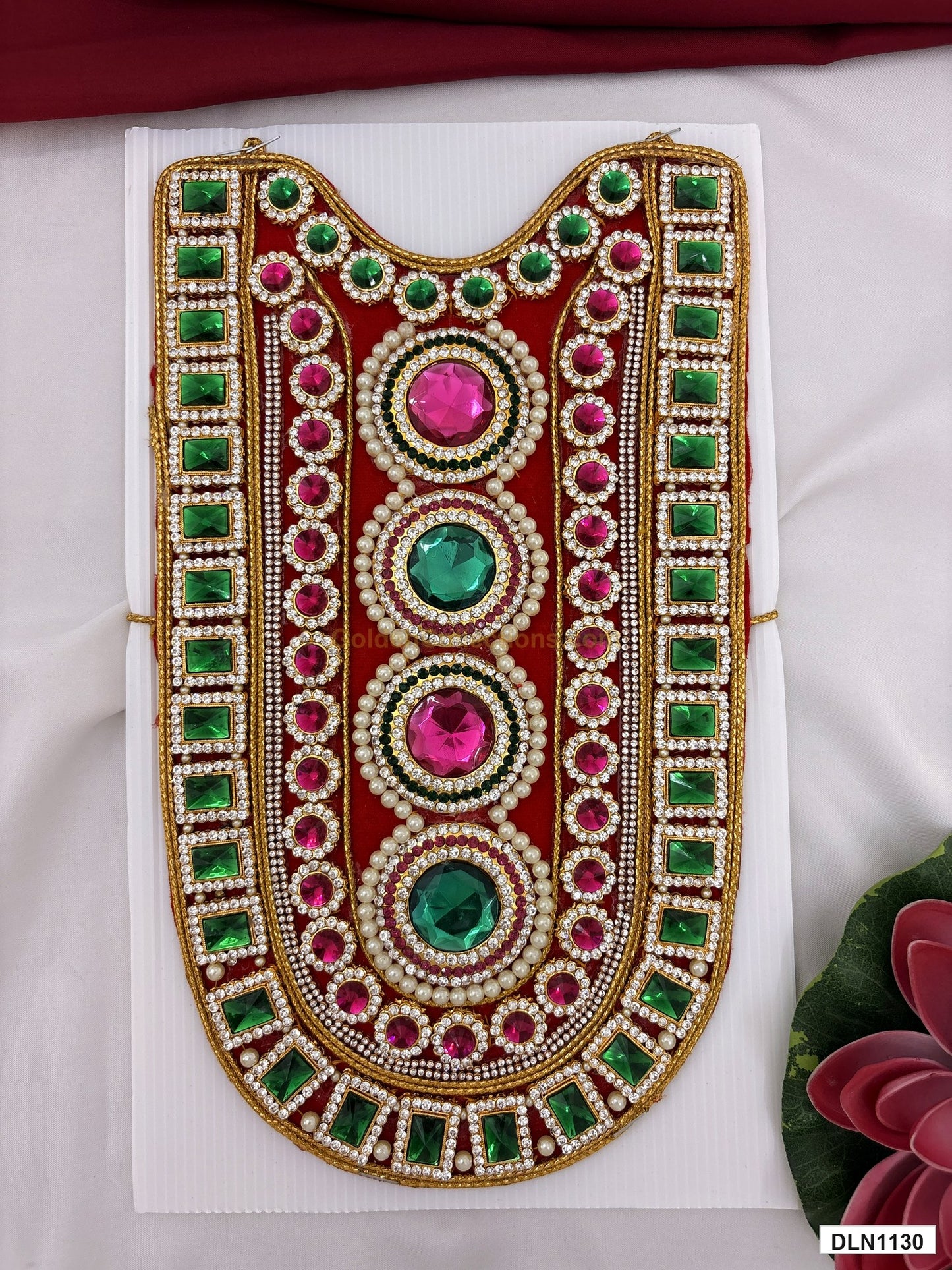 deity chest long haram full product view with gold plating for idol alankaram
