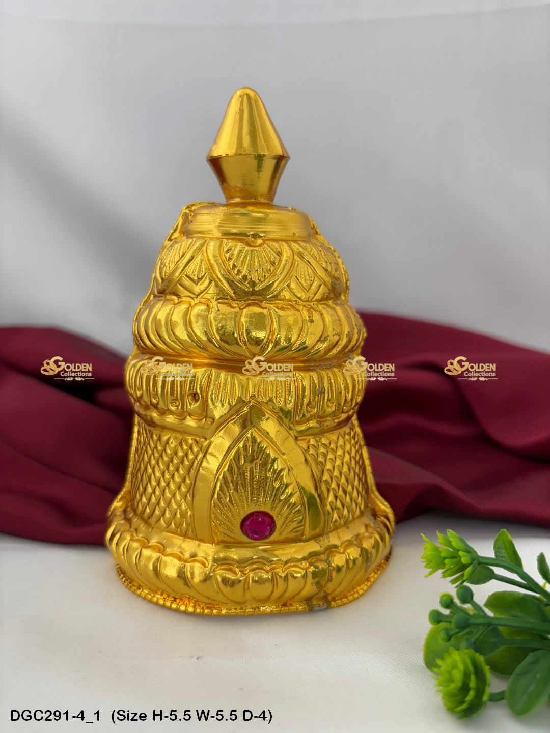 Deity Half Round Gold Plated Crown DGC291 deity crown image 18