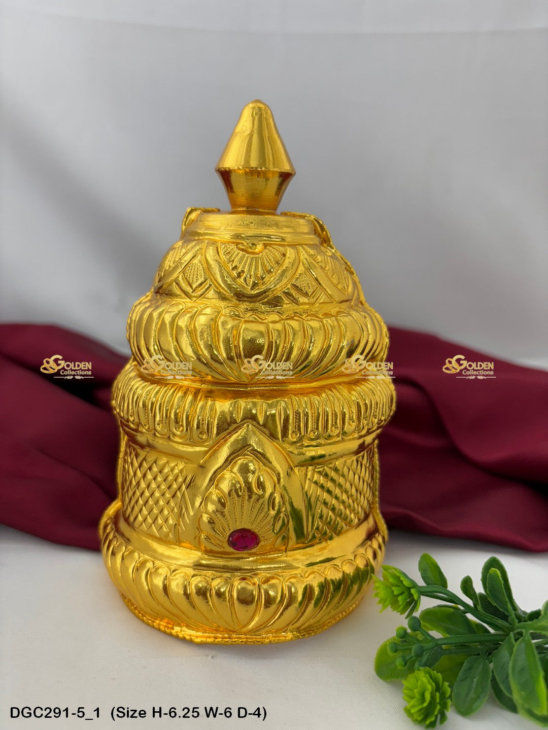 Deity Half Round Gold Plated Crown DGC291 deity crown image 22