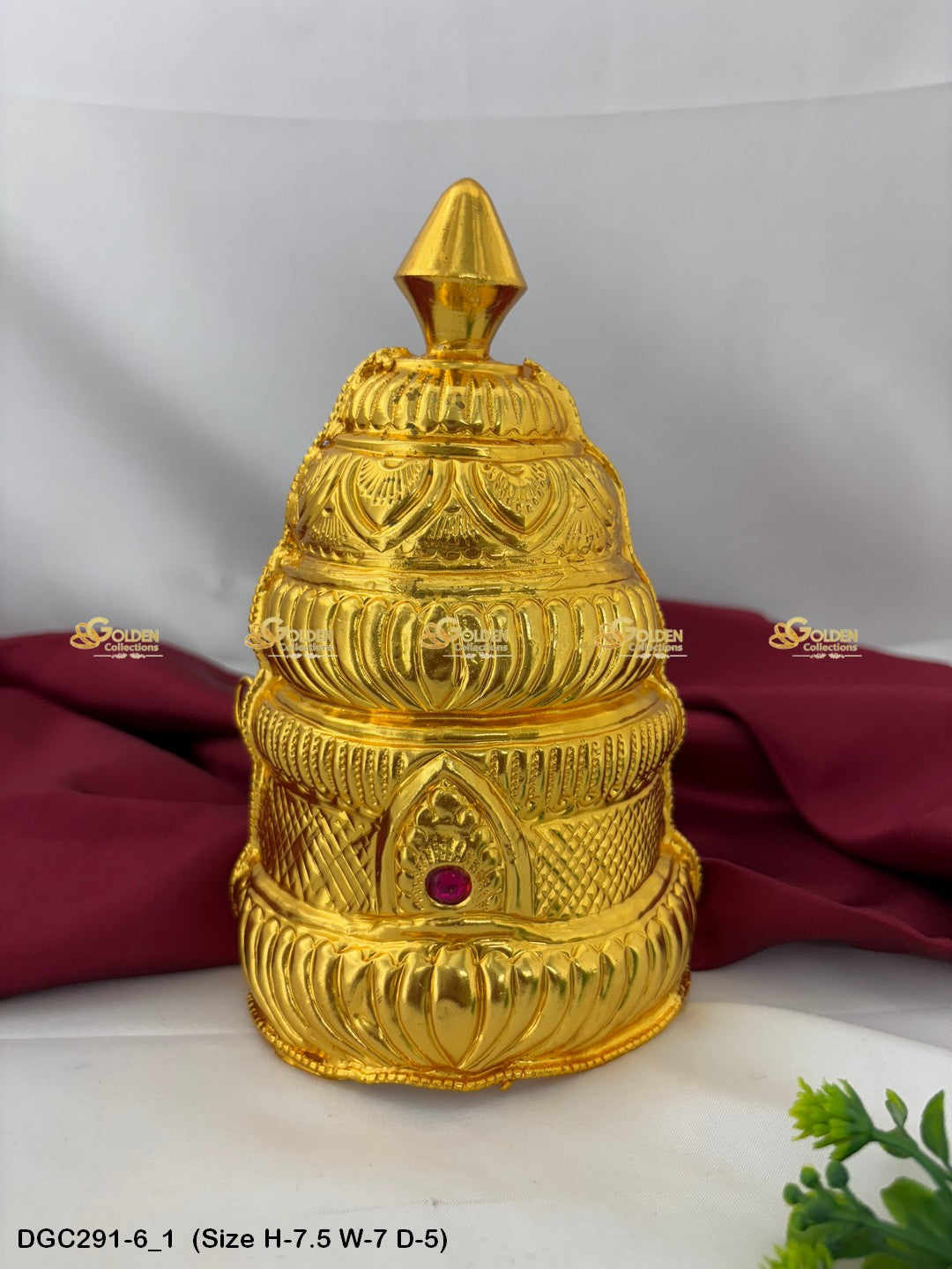 Deity Half Round Gold Plated Crown DGC291 deity crown image 26