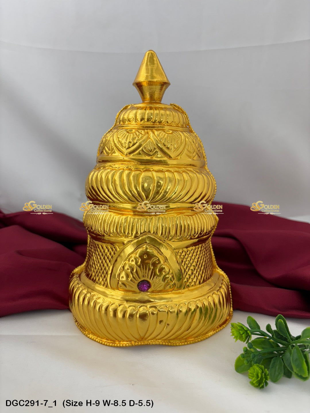 Deity Half Round Gold Plated Crown DGC291 deity crown image 30