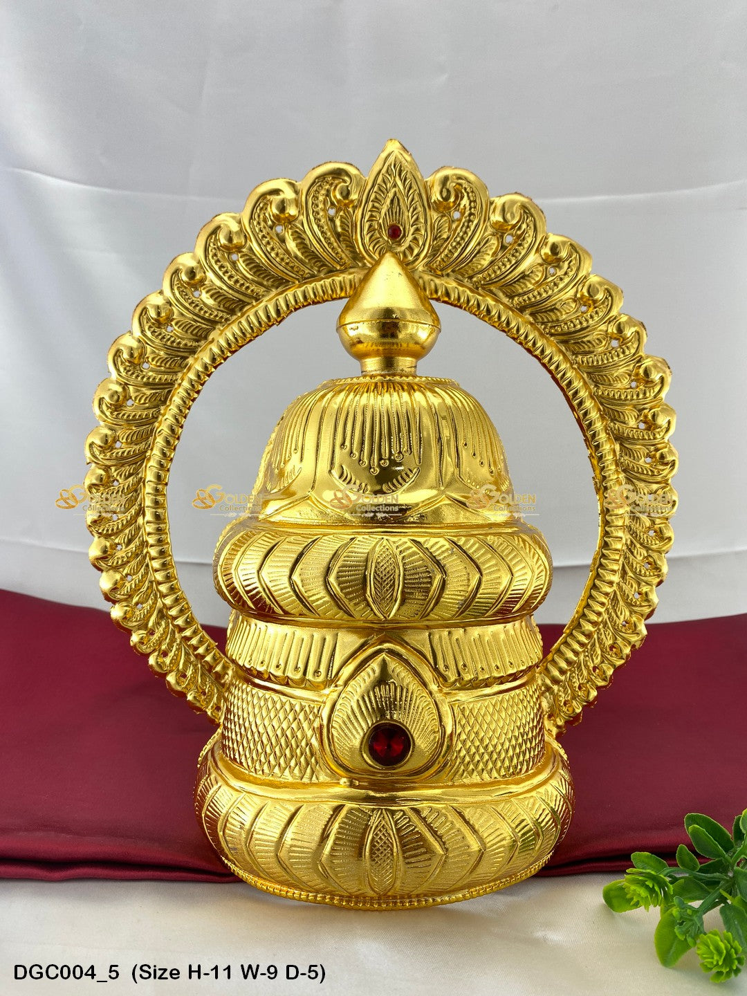 Deity Jewellery Crown Ornate Mukut Goldencollections Size: 11 X 9 X 5, Color: Gold, Style: Arch Image 5