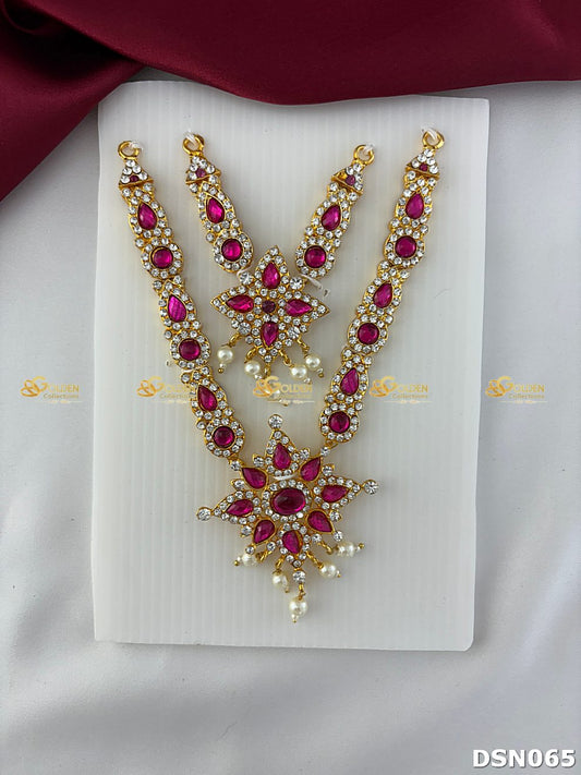 Goddess Pink 2 Step Short Necklace DSN065 deity short necklace image 1