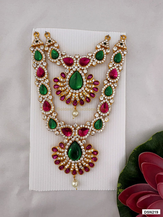 deity short haram full product view with gold plating for idol alankaram