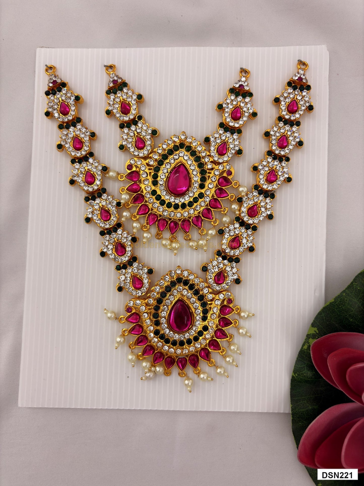 deity short haram full product view with gold plating for idol alankaram