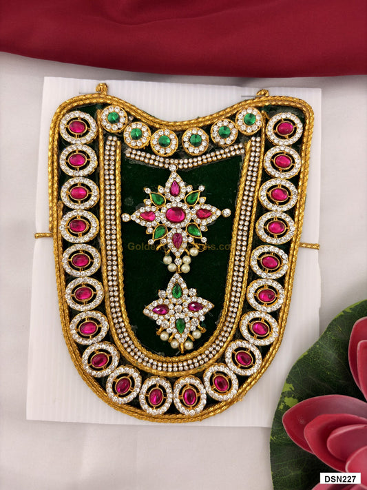 deity short haram full product view with gold plating for idol alankaram