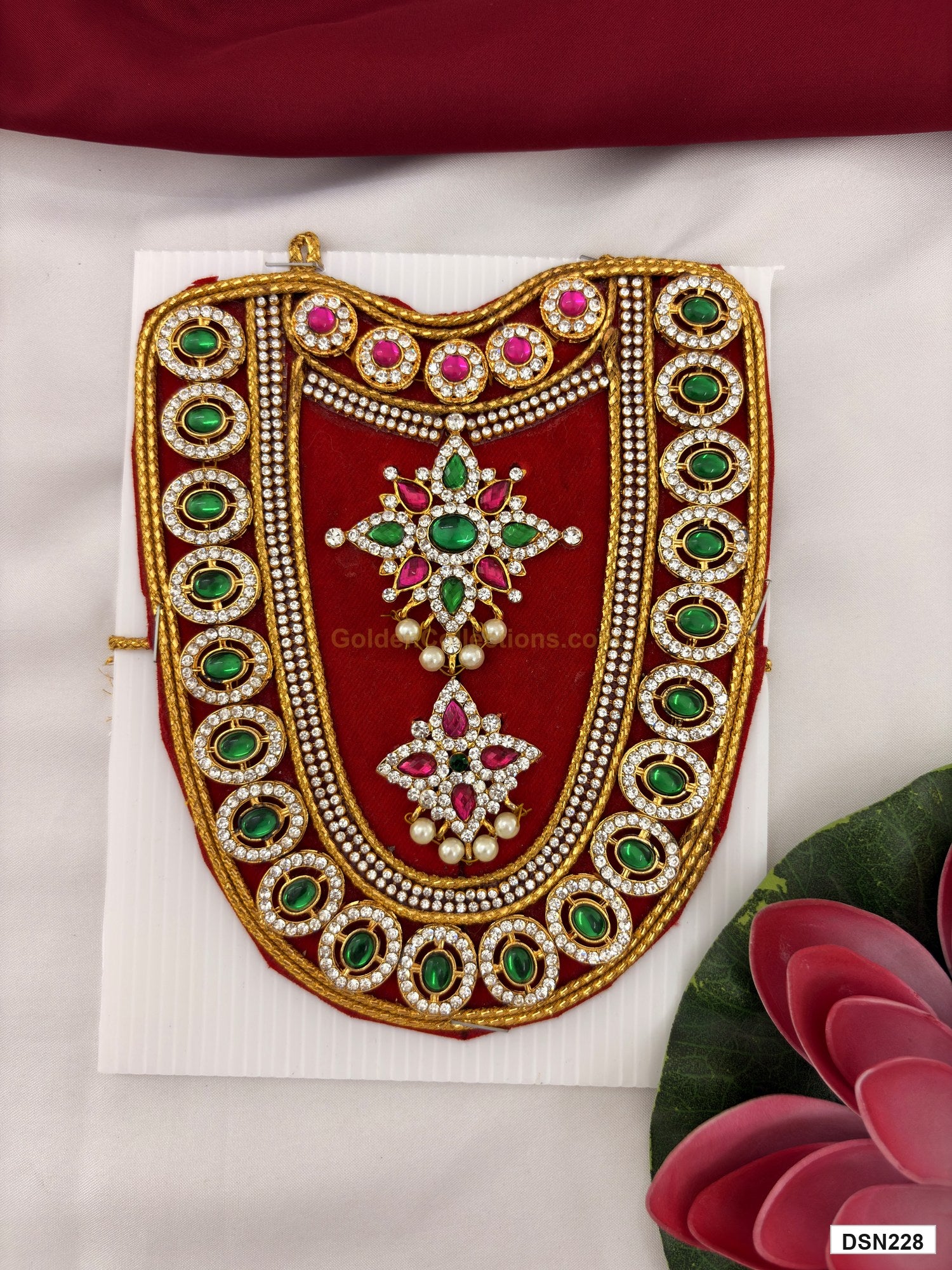 deity short haram full product view with gold plating for idol alankaram