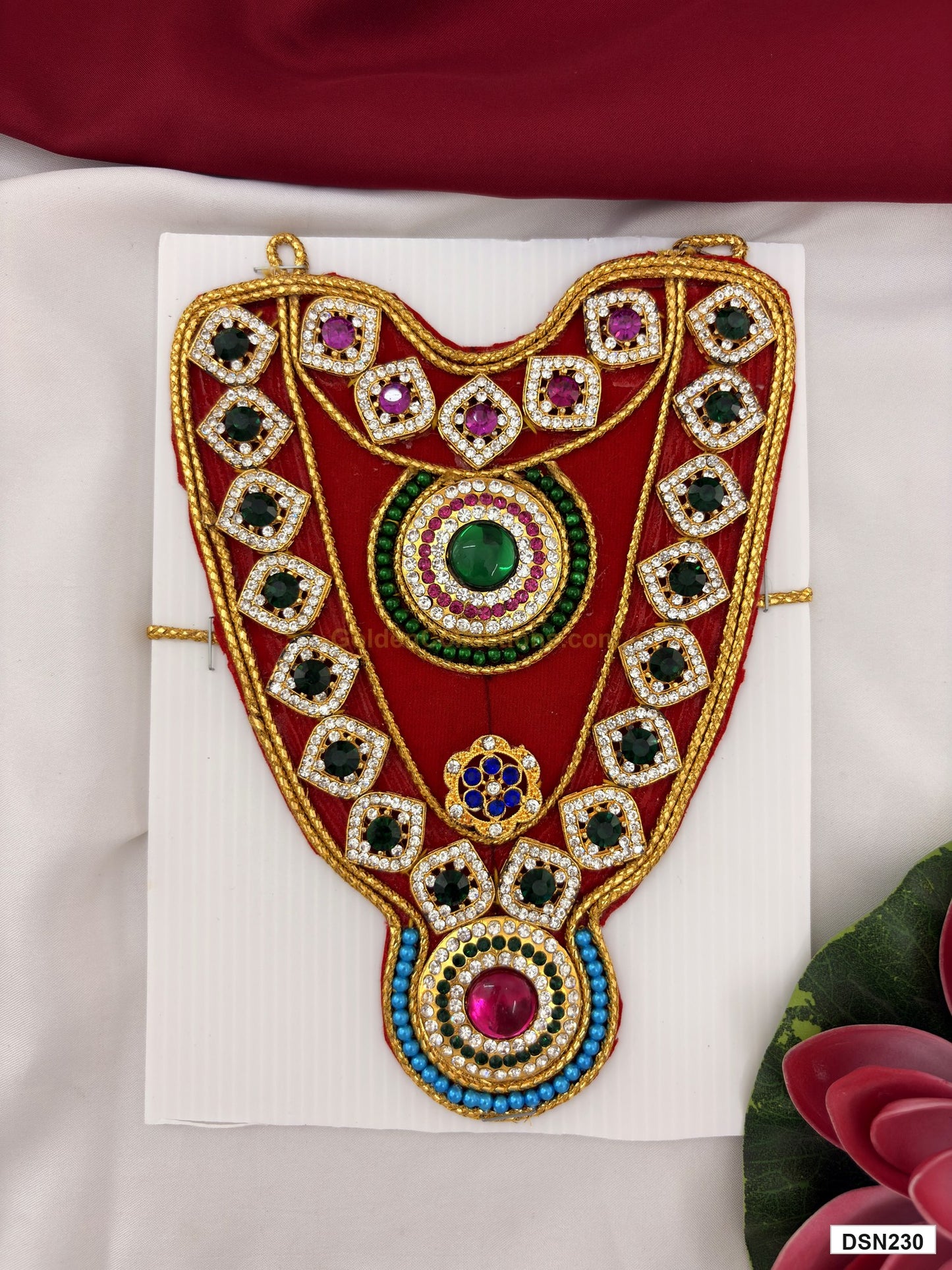 deity short haram full product view with gold plating for idol alankaram