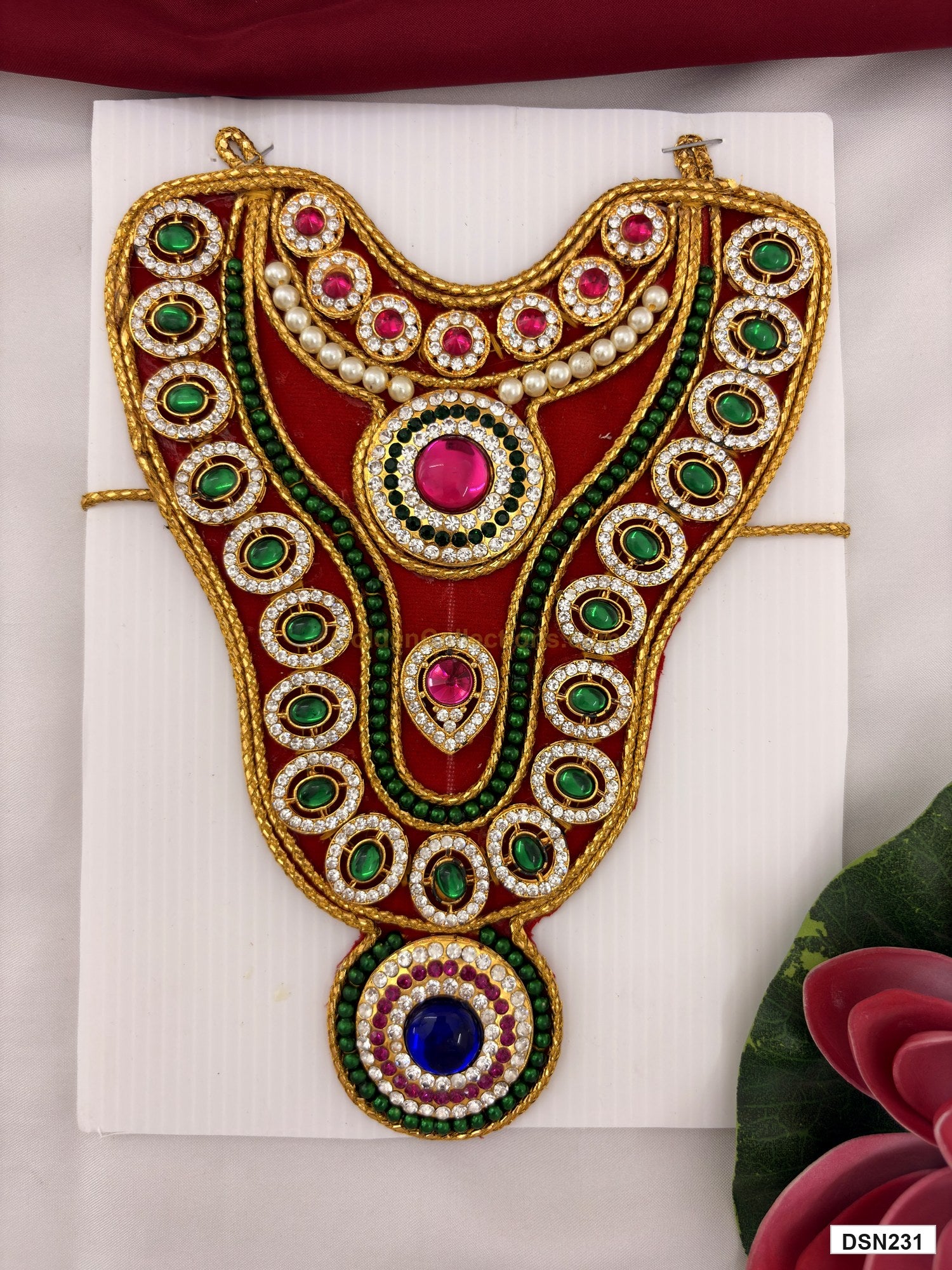 deity short haram full product view with gold plating for idol alankaram