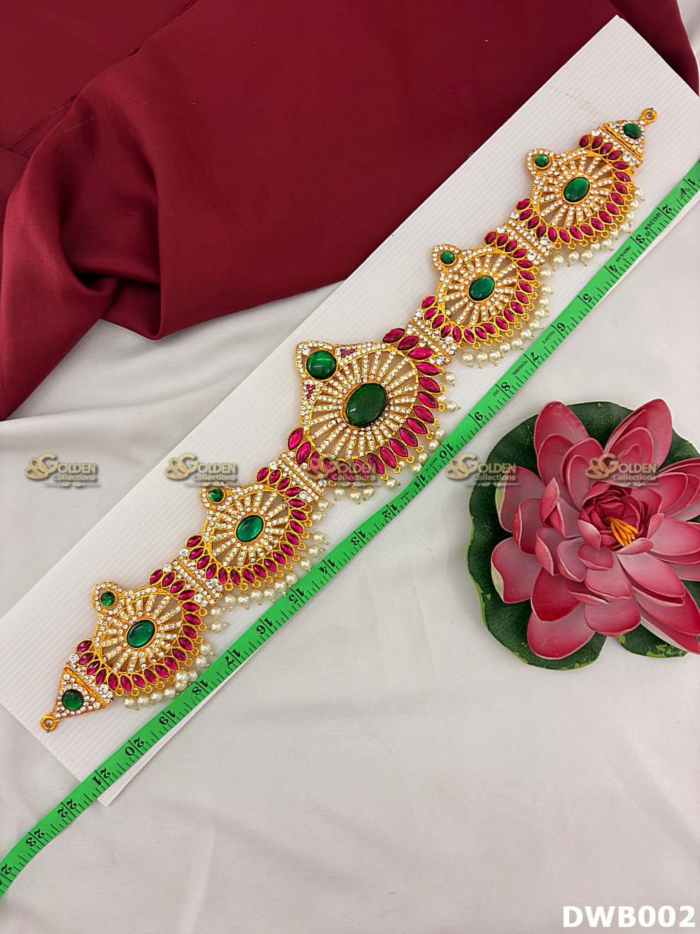 Deity Vaddanam Waist Belt for Varalakshmi / Goddess Idol with Stone Work DWB-002
