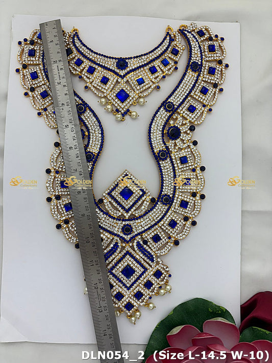 Lakshmi / Amman Blue with White 2 Step Long Haram Set DLN054 deity long haram image 2