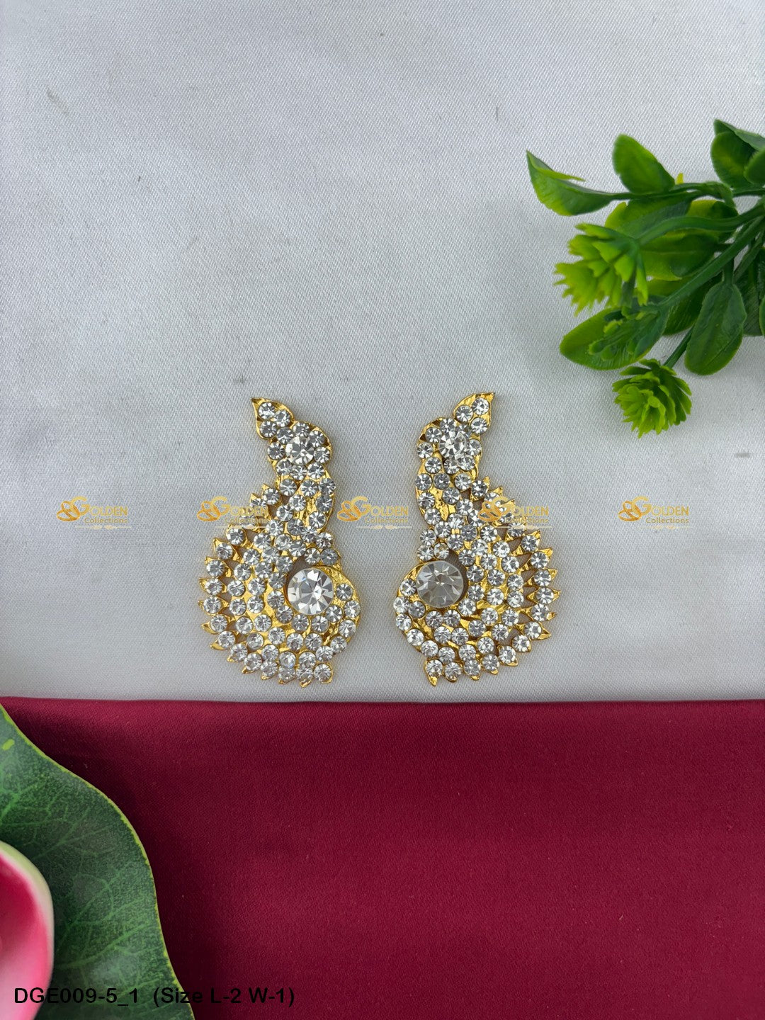 divine god earrings karna pathakam goldencollections Size: 2 x 1, Color: White, Style: Karna Pathakam Image 1