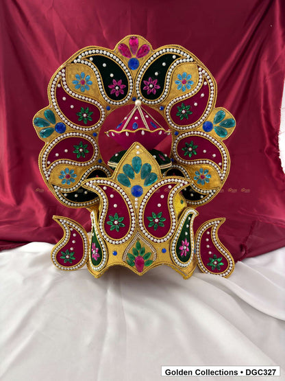 Front view of Drama Dance Cardboard Crown with Velvet Cloth - Style 1 from Golden Collections
