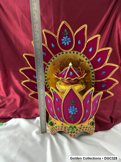 Angled view of Drama Dance Cardboard Crown with Velvet Cloth - Style 2 from Golden Collections