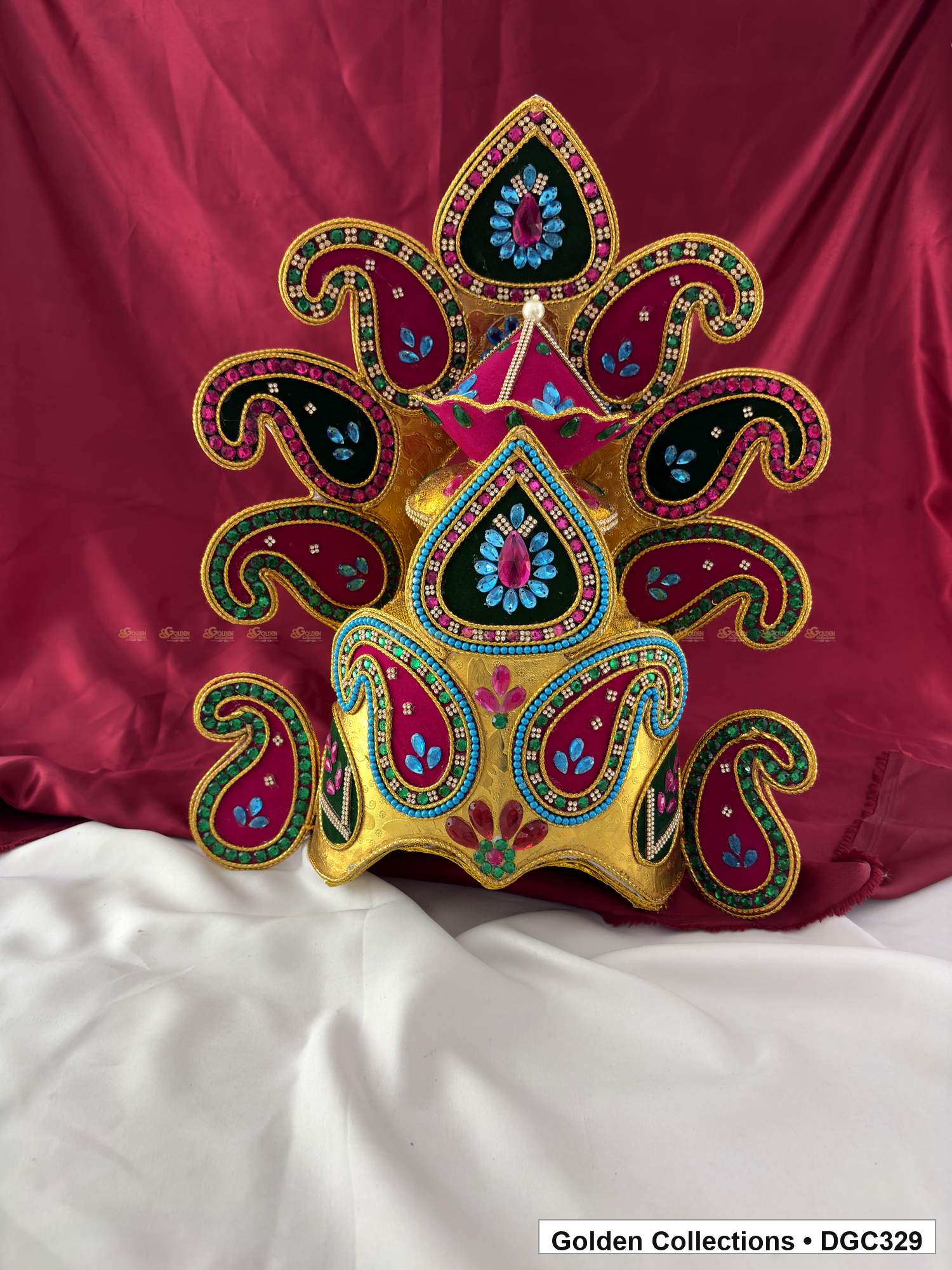 Front view of Drama Dance Cardboard Crown with Velvet Cloth - Style 3 from Golden Collections