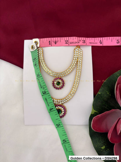 Alternate product view of Double Round Medallion Deity Short Necklace for Idol Alankaram for deity idol alankaram