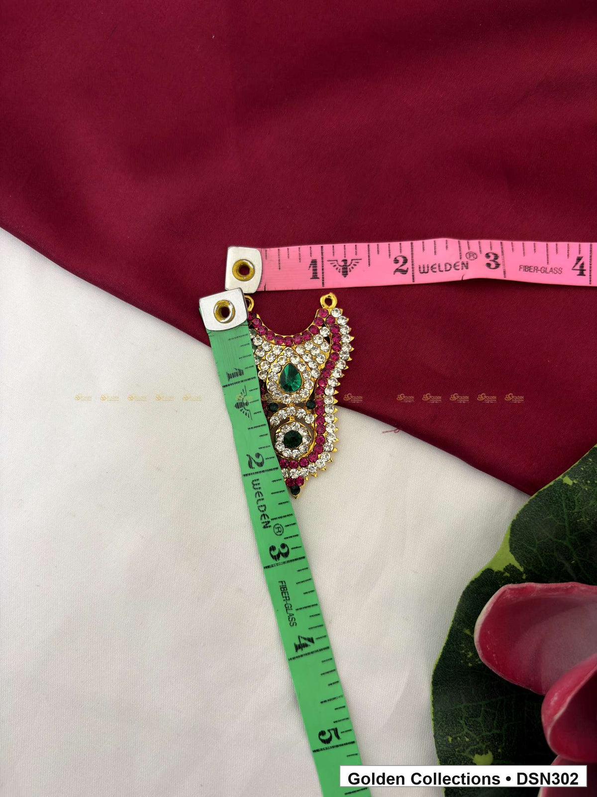 Alternate product view of Compact Teardrop and Round Drop Deity Short Necklace for Idol Alankaram for deity idol alankaram