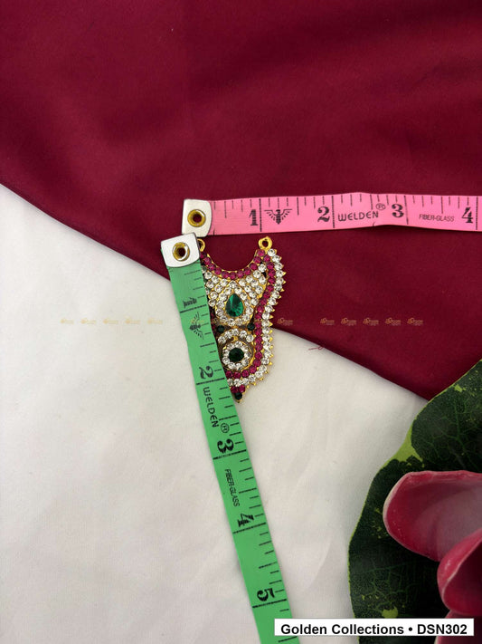 Alternate product view of Compact Teardrop and Round Drop Deity Short Necklace for Idol Alankaram for deity idol alankaram