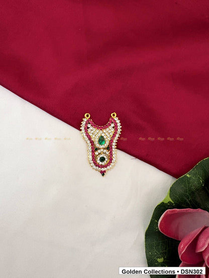 Compact Teardrop and Round Drop Deity Short Necklace for Idol Alankaram full product view for deity idol alankaram