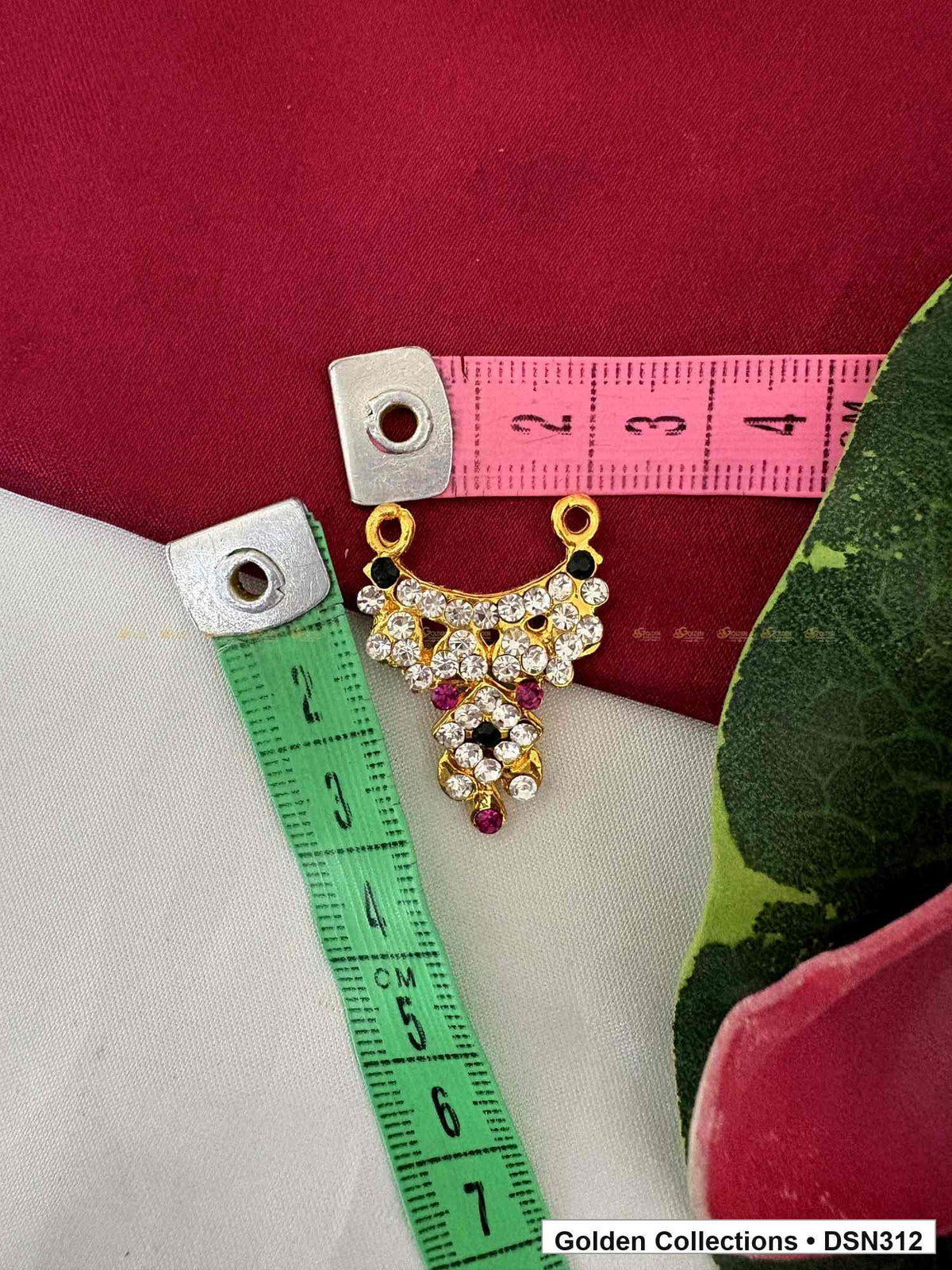 Alternate product view of White Crescent Cluster Deity Short Necklace for Idol Alankaram for deity idol alankaram