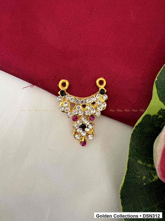 White Crescent Cluster Deity Short Necklace for Idol Alankaram full product view for deity idol alankaram
