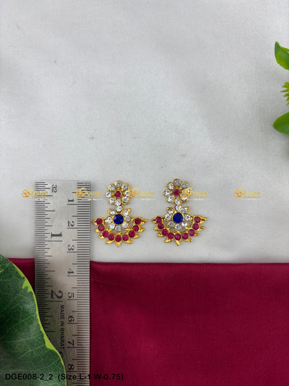 elegant ammavaru earrings karna pathakam goldencollections Size: 1 x 0.75, Color: White, Style: Karna Pathakam Image 2