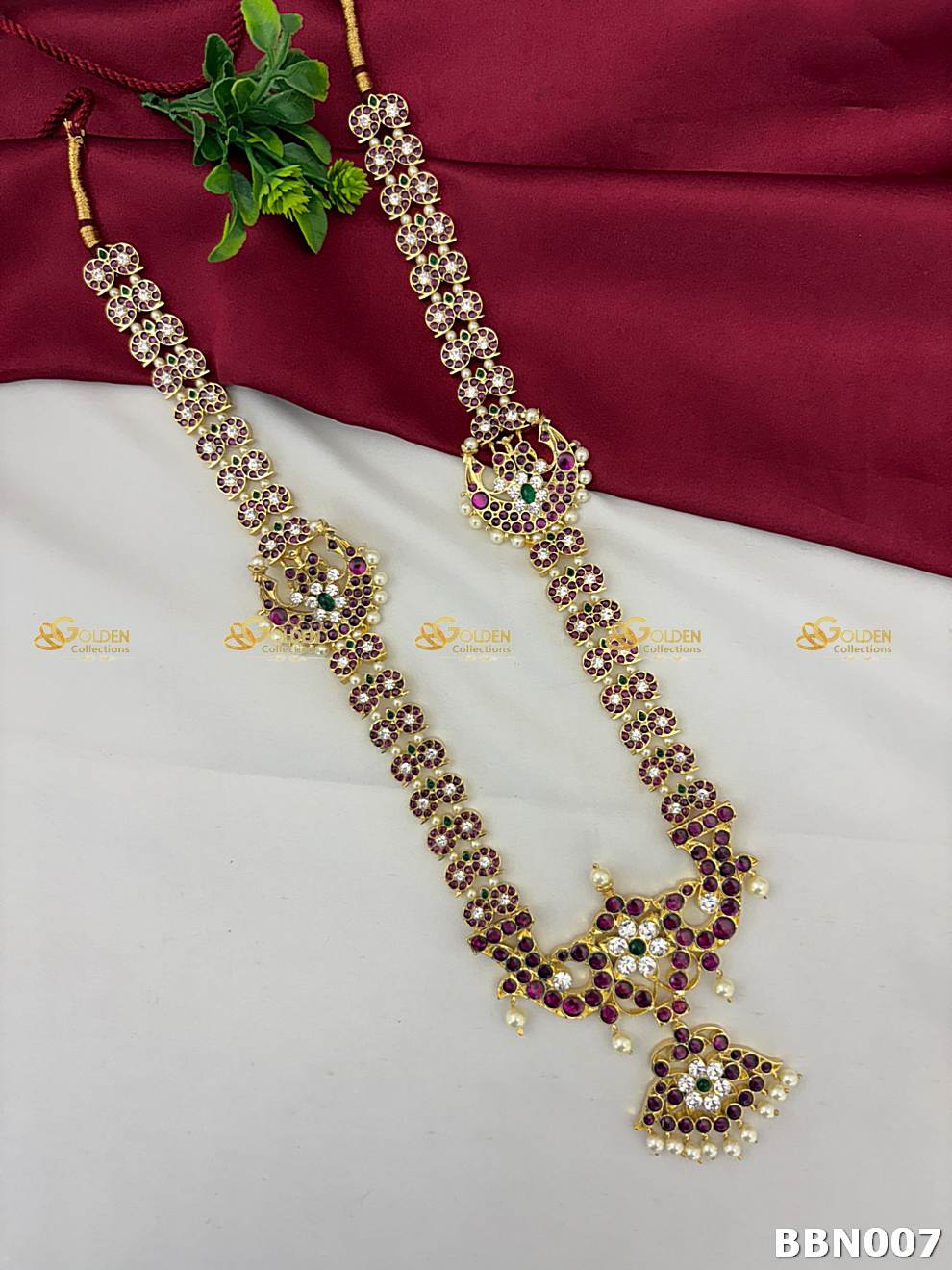 Kemp Bharatanatyam Long Necklace – Traditional Temple Jewellery Haram for Arangetram, Kuchipudi Dance & South Indian Weddings