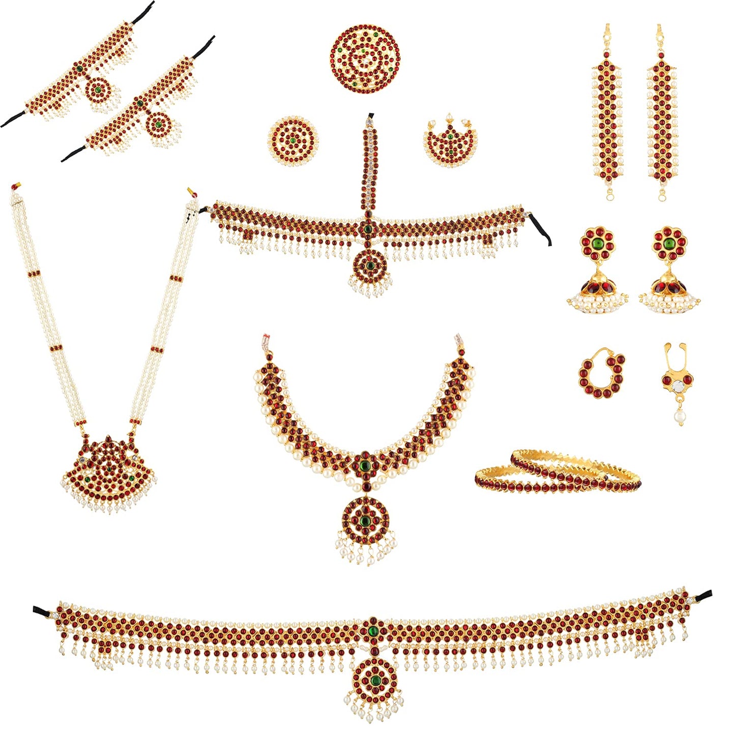 Exquisite Bharatanatyam Dance Jewellery Set - Golden Collections