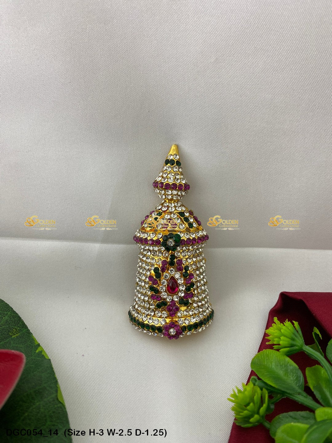 Goddess Half Round Stone Crown DGC054 deity crown image 13