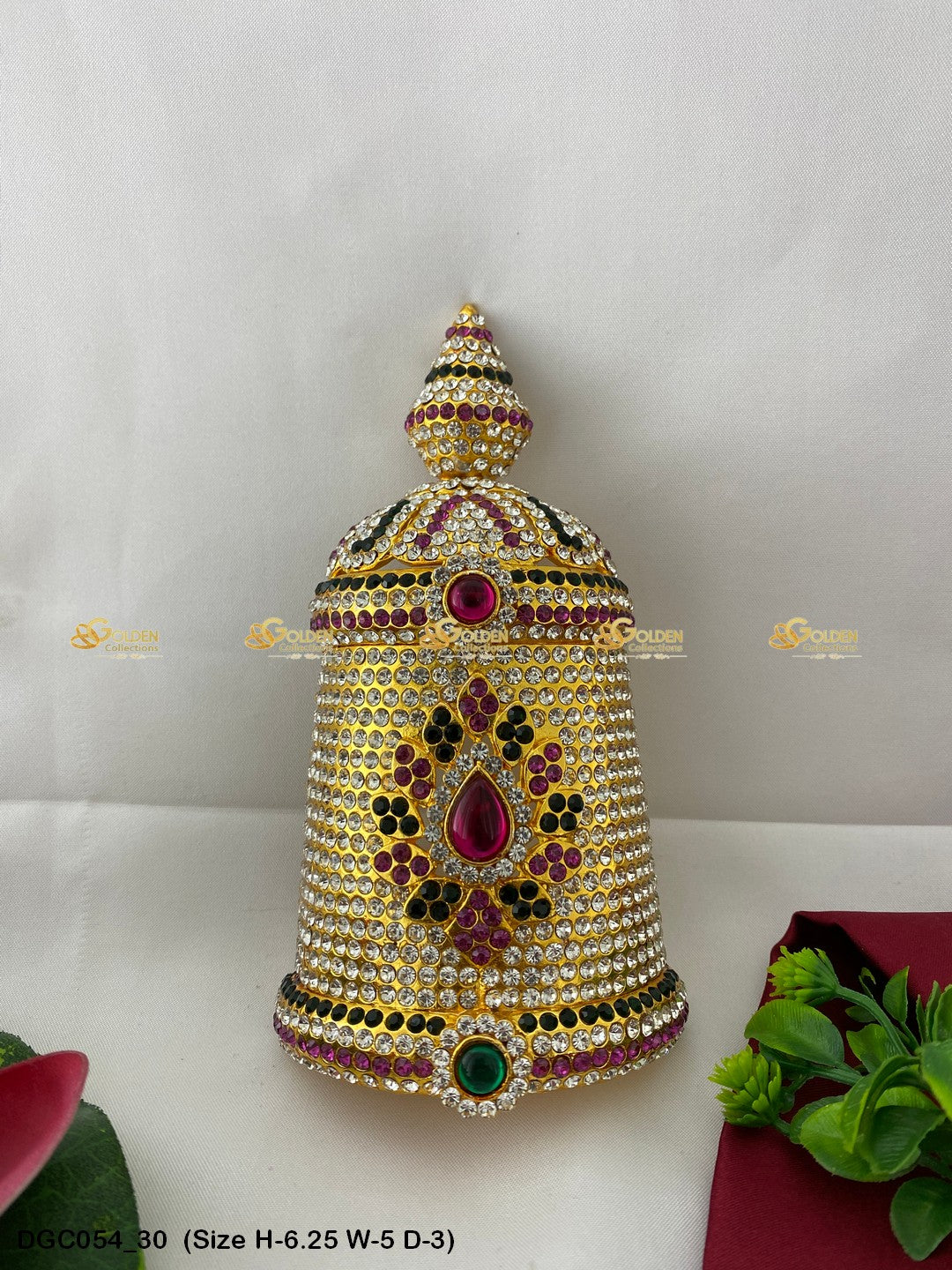 Goddess Half Round Stone Crown DGC054 deity crown image 29